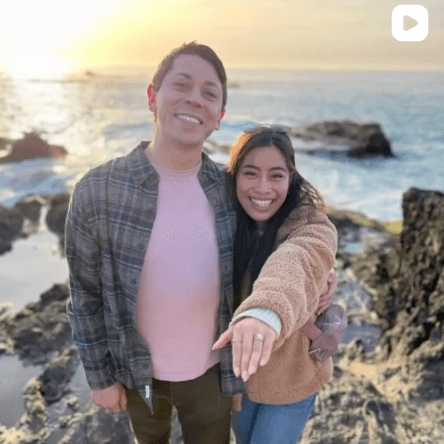 B reached out on Insta inquiring how to work with me remotely. We discussed his vision for a unique ring. We first found the perfect pear shaped diamond. We then set about designing the unique solitaire. The results: a stunning ring and a very happy couple! Congrats to you both and thank you for sharing your big moment with us!